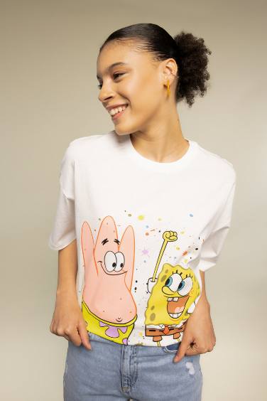 Coool SpongeBob Licensed Oversize Fit Printed Short Sleeve T-Shirt