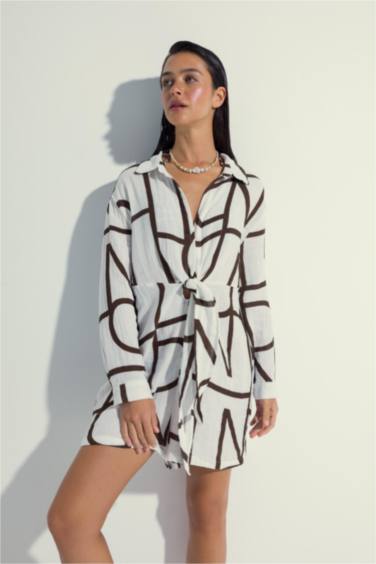 Fall in Love Regular Fit Printed Cotton Beach Dress