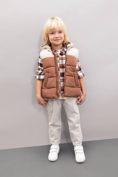 Baby Boy Waterproof Fleece Lined Puffer Vest