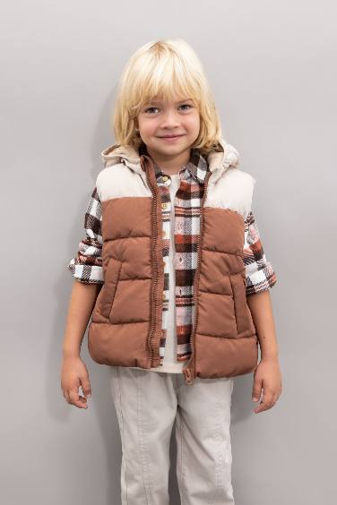 Baby Boy Waterproof Fleece Lined Puffer Vest