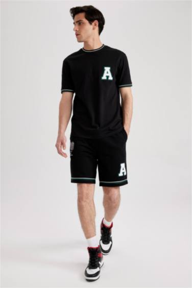 Regular Fit Sweatshirt Fabric Shorts