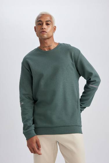 DeFactoFit Standart Fit Bisiklet Yaka Sweatshirt