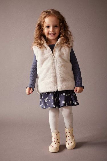 Baby Girl Hooded Fleece Lined Vest