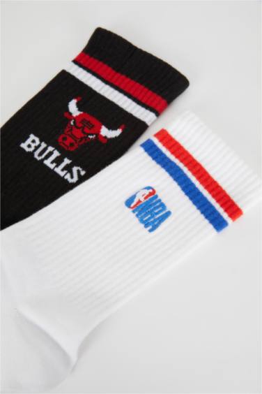 Chaussettes Longues Coton NBA Wordmark Pour Homme - 2 Pièces