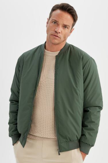 Waterproof Slim Fit College Collar Bomber Jacket