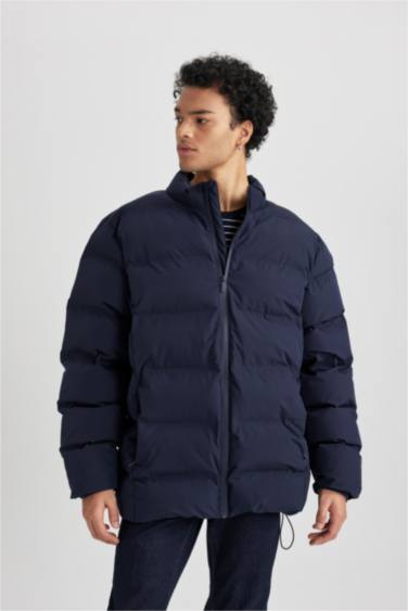 Slim Fit Stand Collar Puffer Jacket