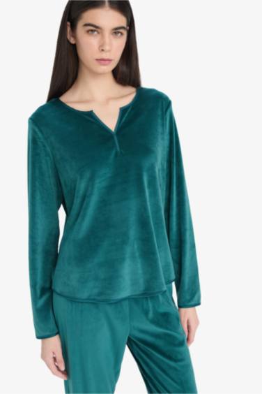 Fall in Love Regular Fit Long Sleeve Velour 2 Piece Set