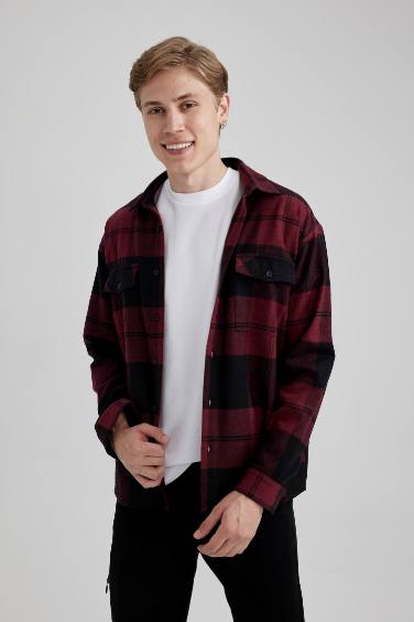 Relax Fit Woodcutter Plaid Long Sleeve Shirt