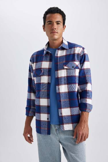 Relax Fit Woodcutter Plaid Long Sleeve Shirt