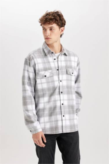 Relax Fit Woodcutter Plaid Long Sleeve Shirt