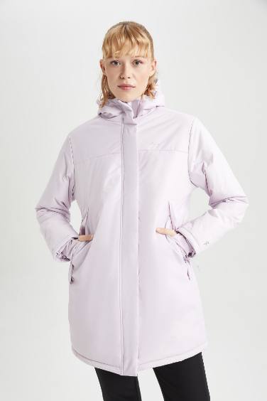 Manteau Imperméable Slim à Capuche Doublé Polaire Parka de DefactoFit