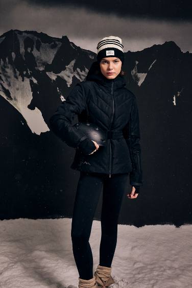 DeFactoFit Water Repellent Slim Fit Hooded Fleece Lined Ski Jacket