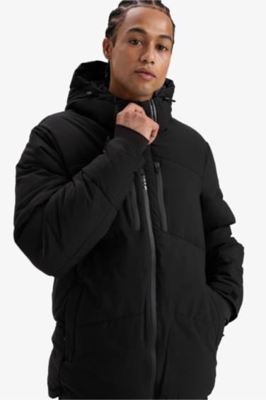 DeFactoFit Slim Fit Waterproof Pockets Hooded Puffer Jacket