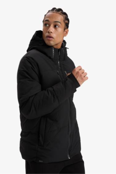 DeFactoFit Slim Fit Waterproof Pockets Hooded Puffer Jacket