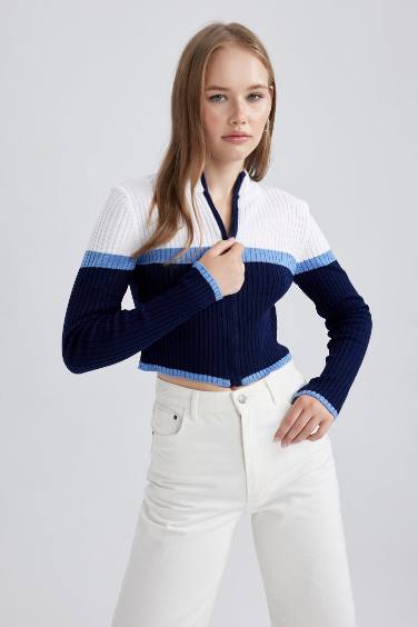 Regular Fit Yarım Balıkçı Yaka Triko Hırka