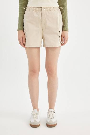 Regular Fit Normal Waist Short Gabardine Shorts