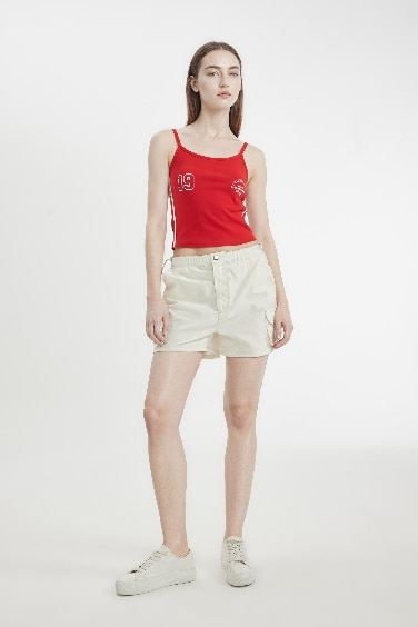 شورت قصير جبردين قصة عادية بخصر عادي