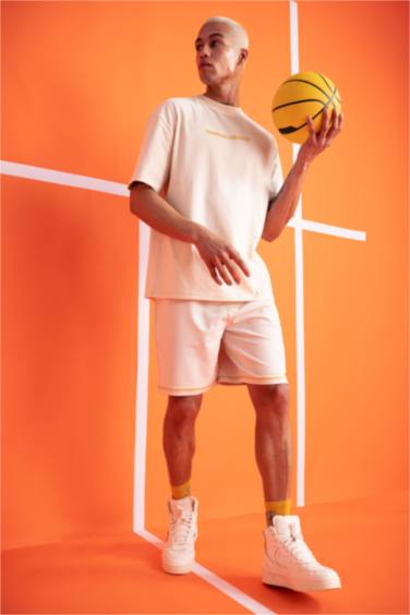 شورت قطن قصير قصة عادية بجيب من بوسطن سيلتكس