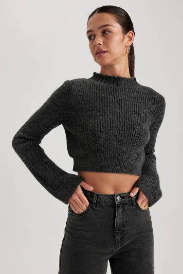 Slim Fit Half Turtleneck Thessaloniki Fabric Pullover