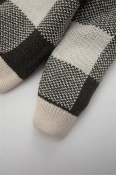 Baby Boy V Neck Plaid Cardigan