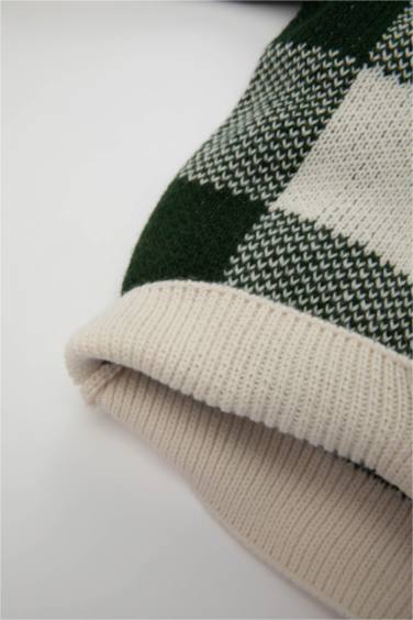 Baby Boy V Neck Plaid Cardigan