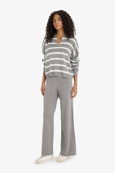 Relax Fit Polo Collar Knitwear Pullover