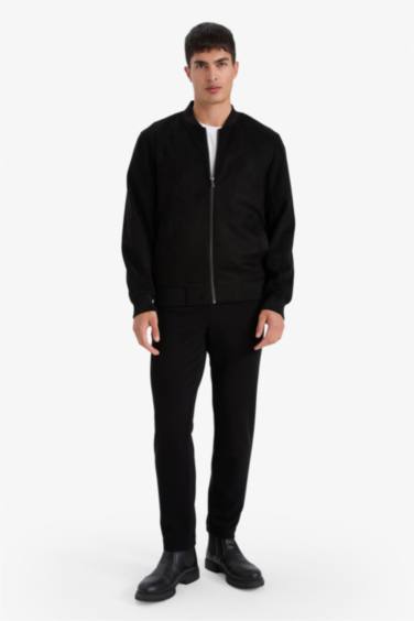 Slım Fıt Kolej Yaka Bomber Süet Mont