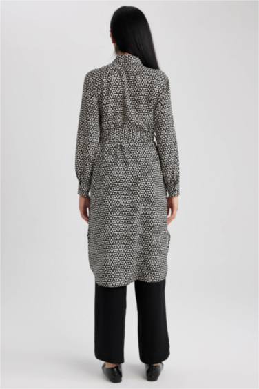 تونيك كم طويل مطبوع قصة عادية