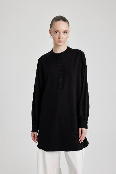 Regular Fit Crew Neck Long Sleeve Tunic