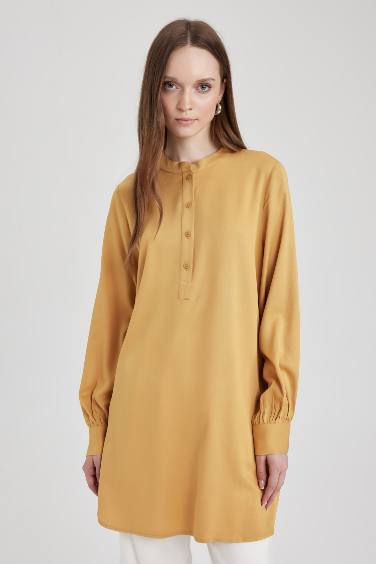 Regular Fit Crew Neck Long Sleeve Tunic