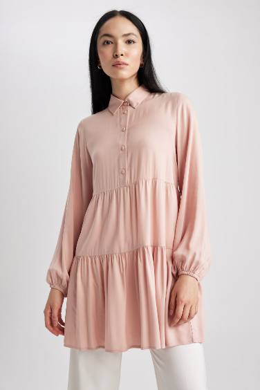 Shirt Collar Long Sleeve Tunic