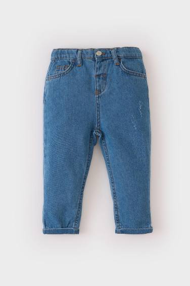 Boy Boy Elastic Waist Straight Leg Jeans