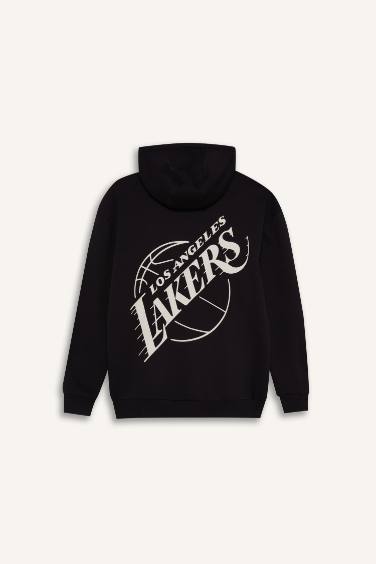 Boxy Fit NBA Los Angeles Lakers Licensed Long Sleeve Sweatshirt