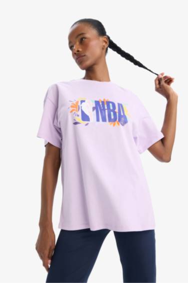 DeFactoFit NBA Wordmark Oversize Fit Short Sleeve T-Shirt