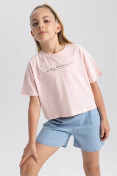 تي شيرت كروب بناتي نص كم