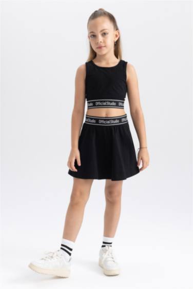 Girl Combed Cotton Shorts Skort