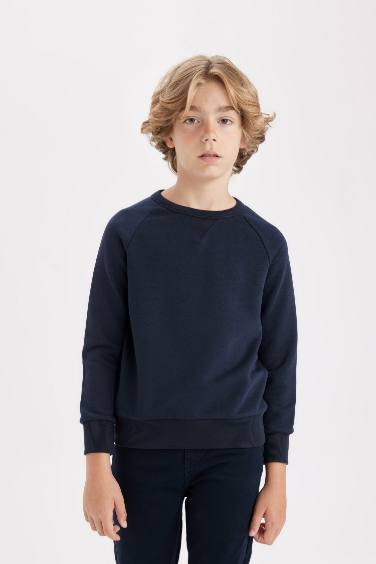 Boy Boy Navy Blue School Sweatshirt