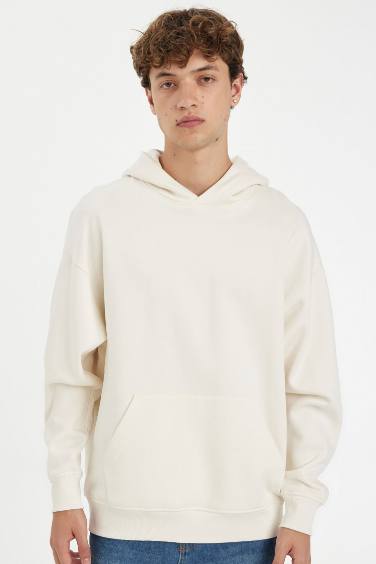 Oversize Fit Hooded Basic Sweatshirt