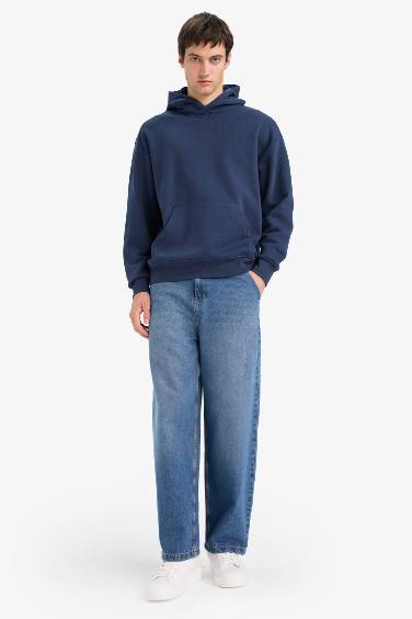 سويت شيرت اوفر سايز بكابيشون بجيب