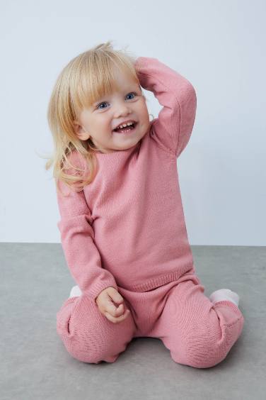 Baby Girl Pullover Bottom Knitted 2 Piece Set