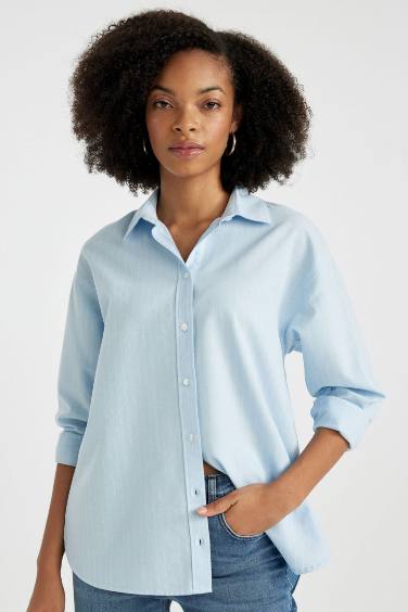 Chemise Oxford Oversize à Manches Longues