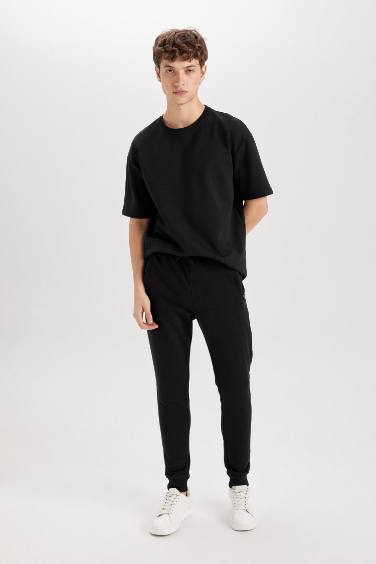 Jogger Eşofman Altı Slim Fit Dar Kesim Beli Bağcıklı Lastikli Paça Fermuar Cepli 