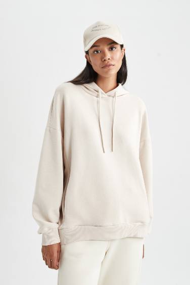 Oversize Fit Basic Long Sleeve Sweatshirt