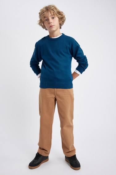 Boy Loose Fit Gabardine Trousers
