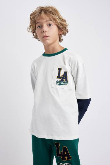 Boy Oversize Fit  Crew Neck Long Sleeve T-Shirt