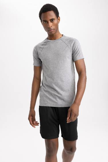 DeFactoFit Slim Fit Crew Neck Short Sleeve T-Shirt