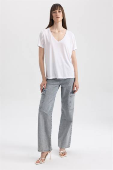 Regular Fit V Neck Short Sleeve T-Shirt