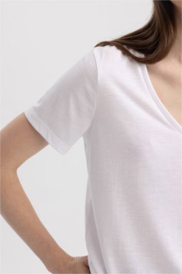 Regular Fit V Neck Short Sleeve T-Shirt