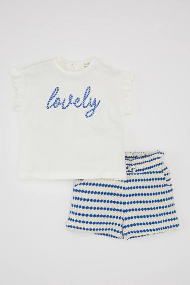 2 piece Regular Fit Crew Neck Slogan Set