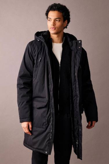 Regular Fit Hooded Lined Jacket